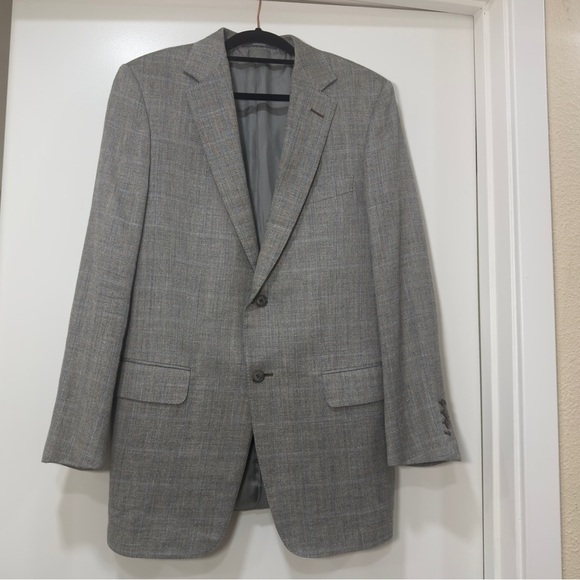 Dunhill London Belgravia Fit Gray Suit Blazer Wool Silk Linen Size 50R $2500 - Picture 1 of 15